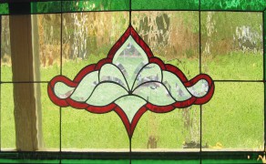 home window panel red clear